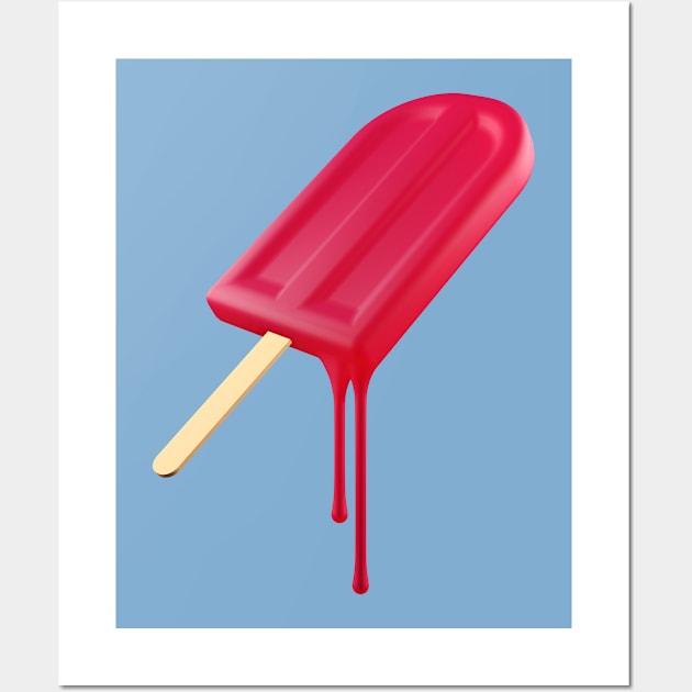 Red Cherry Popsicle. Wall Art by graphicfire